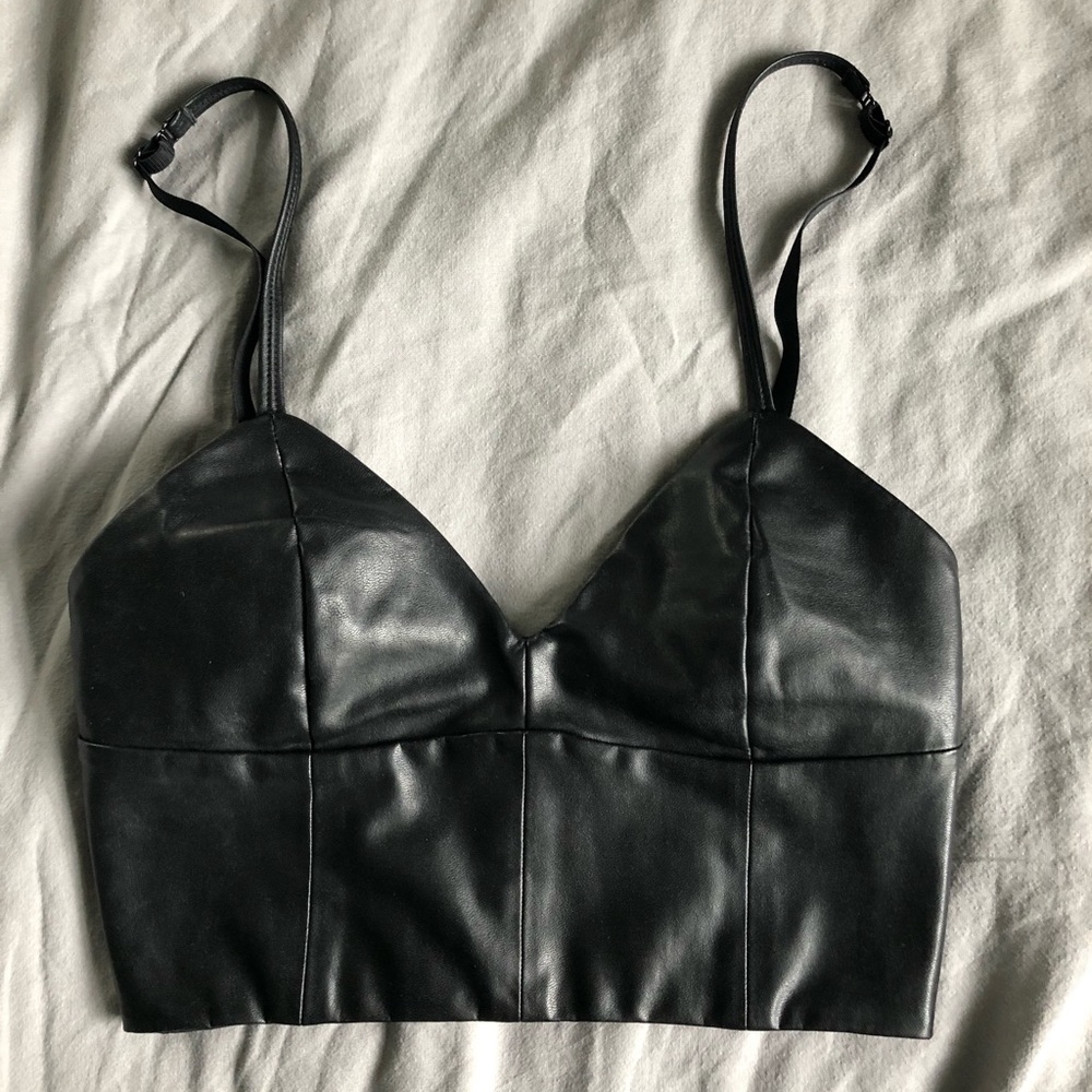 Aritzia faux leather bustier